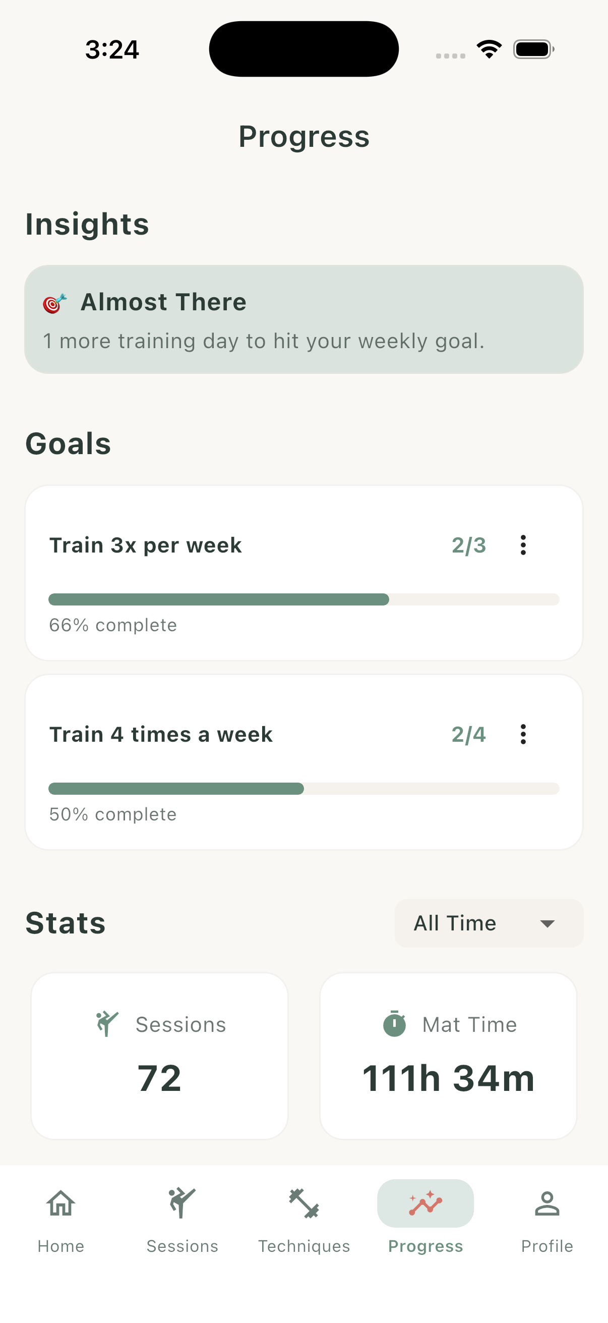 Progress and analytics in FlowJitsu